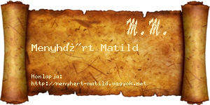 Menyhért Matild névjegykártya